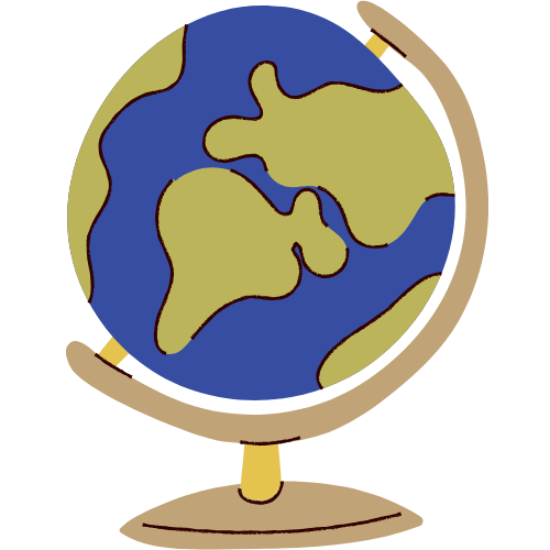 illustration of globe on a stand